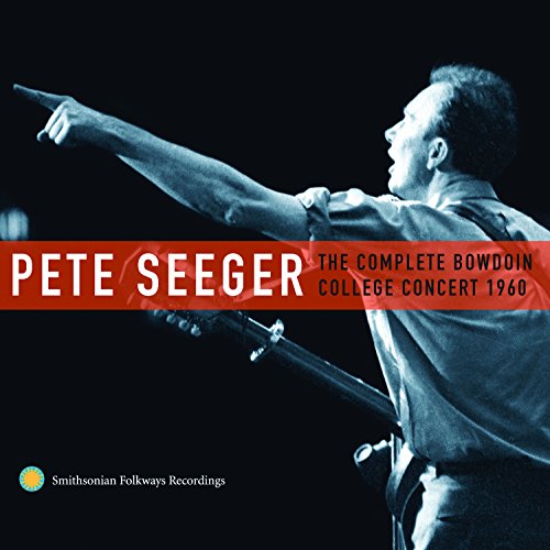 CD cover featuring Pete Seeger pointing, with concert title and Smithsonian logo.