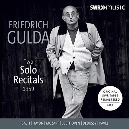 Black and white portrait of pianist Friedrich Gulda, album cover art.