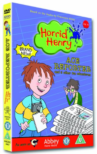 Horrid Henry" DVD cover featuring the cartoon character with a notepad.