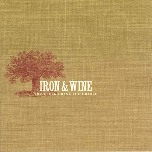 Iron & Wine album cover: tree illustration on textured gold background.