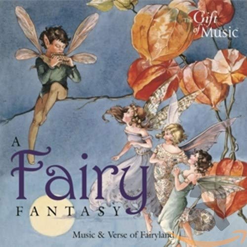 CD cover: fairies with flowers and musical instruments, pastel tones.