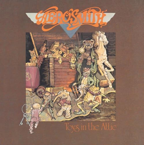 Aerosmith “Toys in the Attic” album cover with illustrated antique toys.