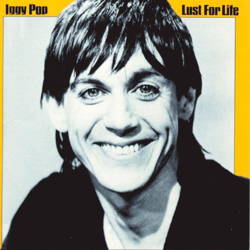Black and white portrait of Iggy Pop on the Lust for Life album cover.