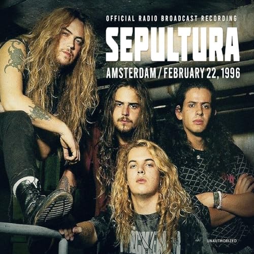 Sepultura band portrait, Amsterdam concert recording CD cover art.