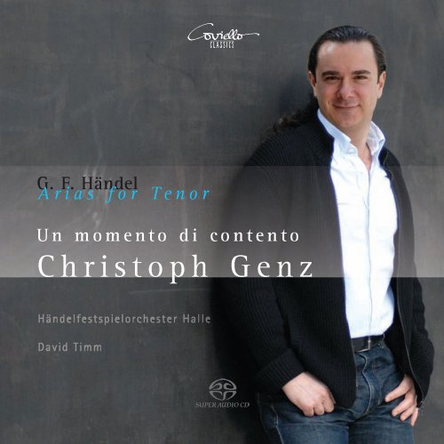 CD cover featuring Christoph Genz, a tenor, with text about Handel arias.