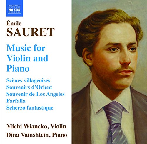 CD cover featuring a portrait of composer Émile Sauret and track listing.