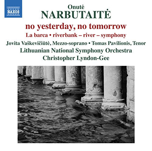 CD cover for Onuté Narbutaité’s “no yesterday, no tomorrow” with columns.