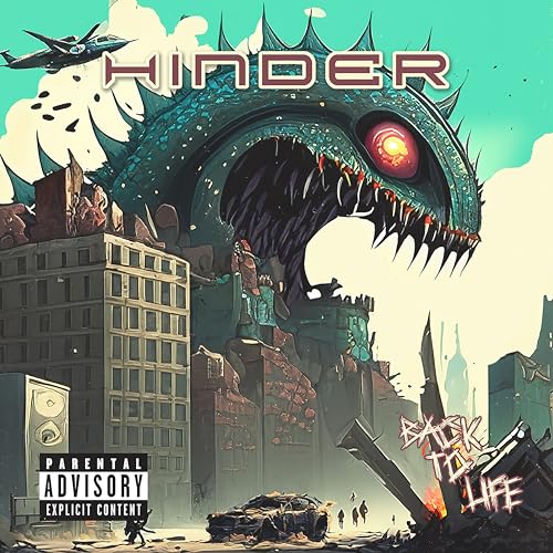 Album cover for Hinderās āBack To Lifeā featuring a monster and city ruins.