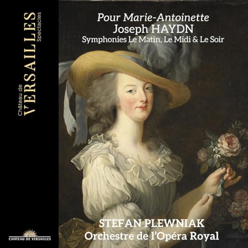CD cover: portrait of Marie Antoinette with flowers and musical text.
