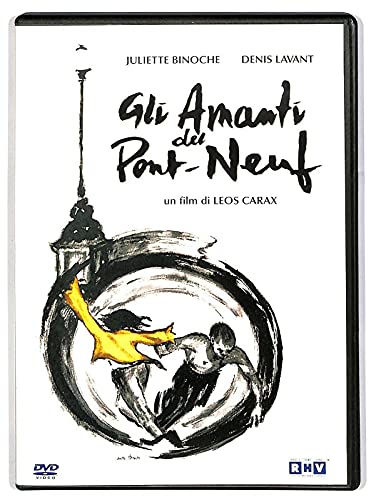 DVD cover for “Amanti Del Pont-neuf” with sketched figures and tower.