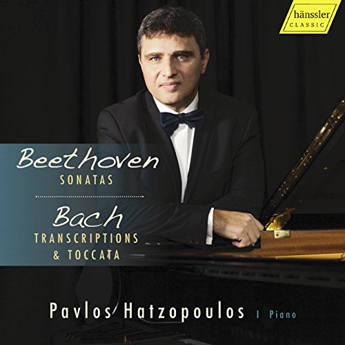 CD cover featuring pianist Pavlos Hatzopoulos in formal wear.