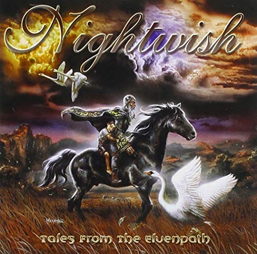 Nightwish album cover: knight on black horse, swan, and unicorn.