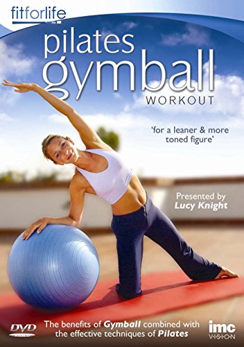 Pilates Gymball DVD cover featuring a woman exercising with a blue ball.