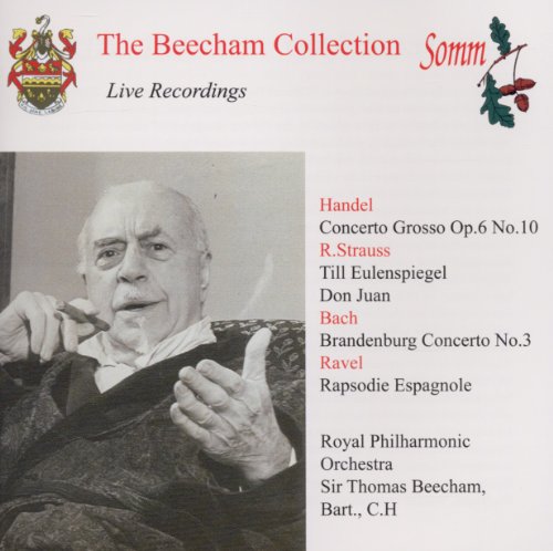 CD cover featuring a black and white portrait of conductor Sir Thomas Beecham.