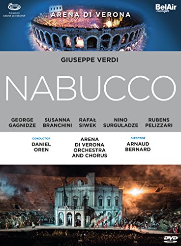 DVD cover for Verdi’s Nabucco opera, featuring the Verona Arena.