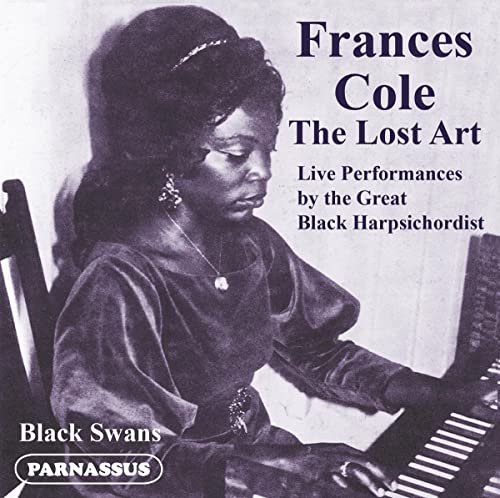 CD cover featuring Frances Cole, a Black woman, seated at a harpsichord.