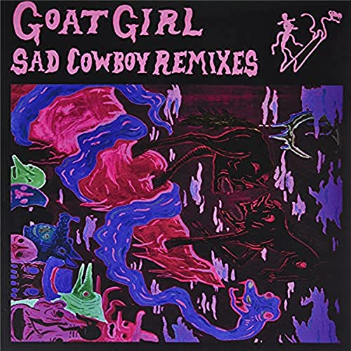 Goat Girl “Sad Cowboy (Remixes)” vinyl album cover, abstract painted design.