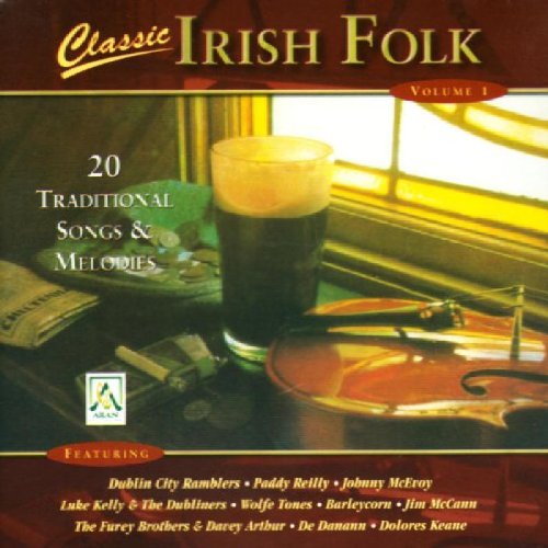 CD cover for "Classic Irish Folk Vol. 1" featuring a pint of Guinness.