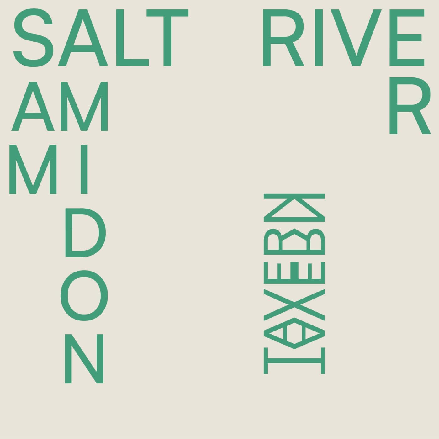 Album cover for Sam Amidon’s “Salt River,” with green text on beige.