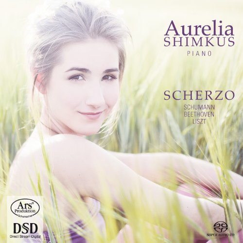 CD cover featuring pianist Aurelia Shimkus in a field of wheat.