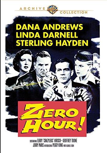 Zero Hour" DVD cover featuring Dana Andrews, Linda Darnell, and Sterling Hayden.