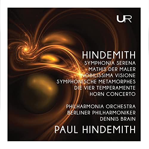 CD cover for Hindemith orchestral works with abstract gold swirl design.