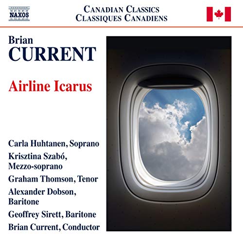CD cover for "Airline Icarus" featuring a plane window and blue sky.