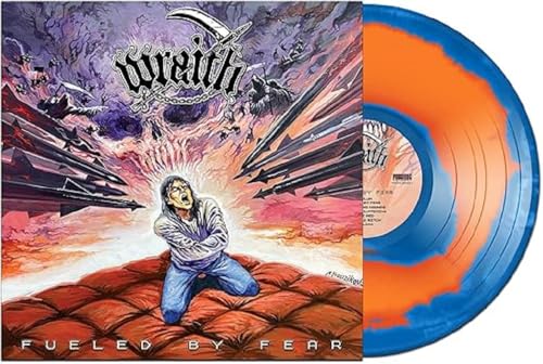 “Wraith - Fueled By Fear” vinyl record with colorful swirl pattern.