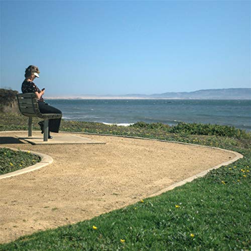 Vinyl record cover depicting a person sitting on a bench by the ocean.
