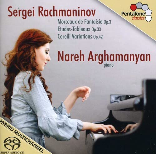 CD cover: pianist, Nareh Arghamanyan, playing a grand piano.