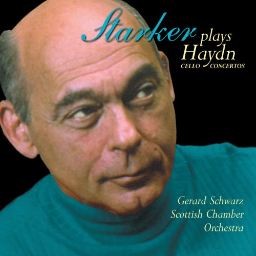 CD cover featuring a portrait of cellist Starker, with text details.