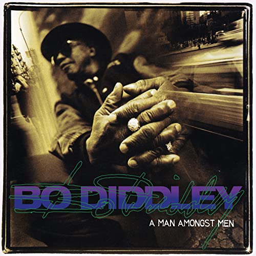 Bo Diddley album cover featuring a portrait with blurred city background.