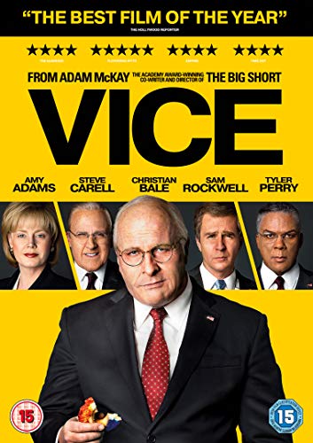 “Vice” DVD cover featuring Christian Bale and supporting cast portraits.