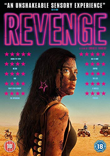 DVD cover for "Revenge" featuring a woman with a bruised face.