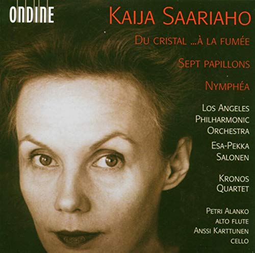 CD cover featuring a woman's faceS face with text listing Kaija Saariaho and performers.