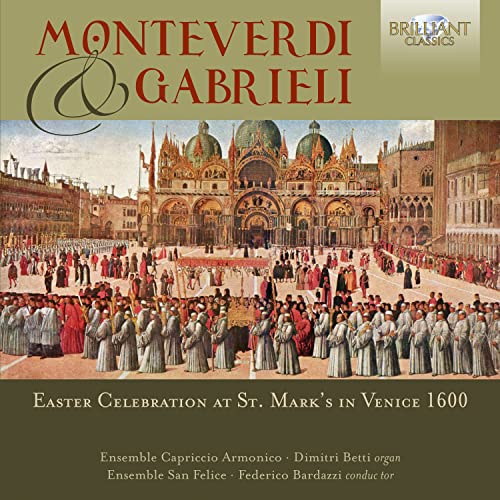 CD cover featuring a painting of a crowded square before St. Mark's Basilica.
