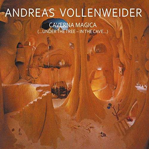 Album cover for Andreas Vollenweider’s “Caverna Magica” depicting a cave interior.