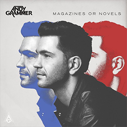 Andy Grammer album cover, "Magazines or Novels," with split-tone portrait.
