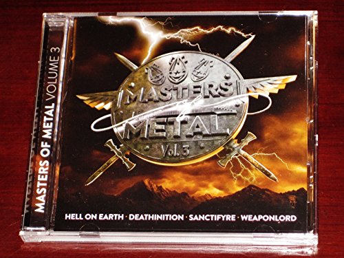 CD case for "Masters of Metal Vol. 3" with swords and lightning.