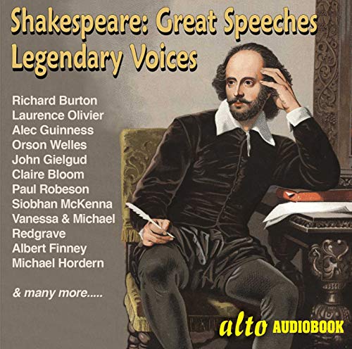 CD cover featuring Shakespeare portrait and actors’ names, audiobook format.