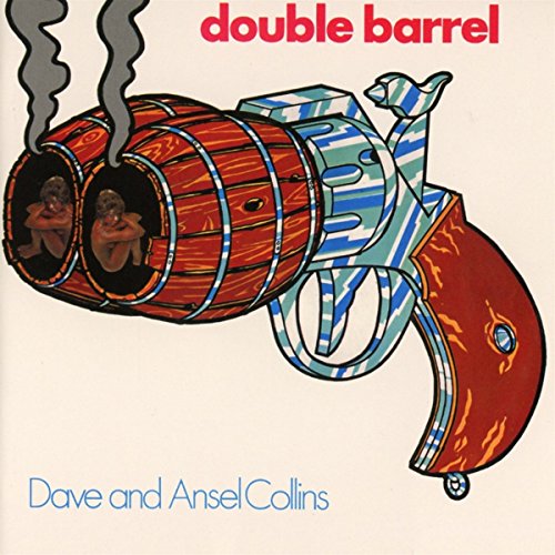 Album cover art showing a cartoon revolver with two barrels containing small human figures.