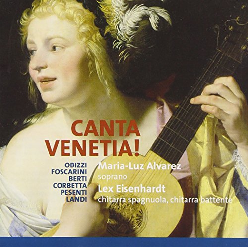 CD cover: portrait of a singing woman with a lute, titled “Canta Venetia!”.