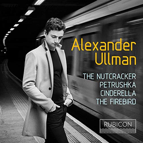 CD cover featuring pianist Alexander Ullman in a train station.