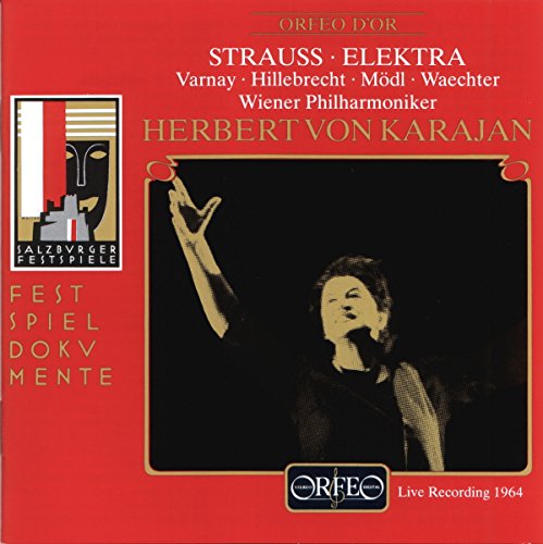 CD cover for Strauss’s Elektra, featuring a singer and abstract art.