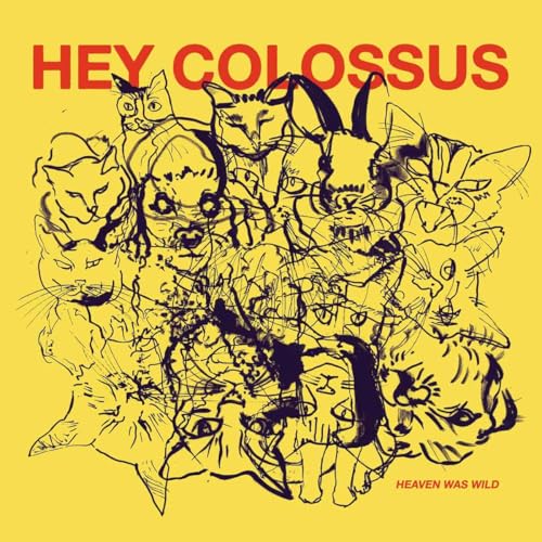 Hey Colossus album cover: a dense, black and white sketch of cats.