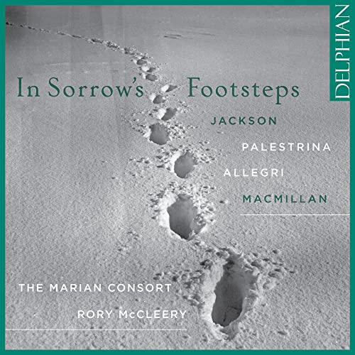 CD cover: Footprints in sand with text listing composers and performers.