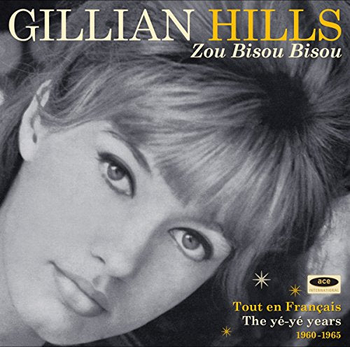 Black and white portrait of Gillian Hills on a music album cover.