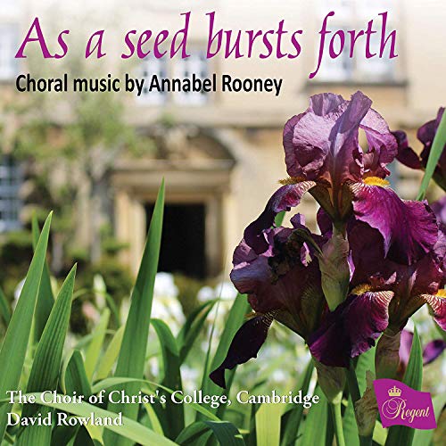 CD cover featuring purple irises and stone architecture.