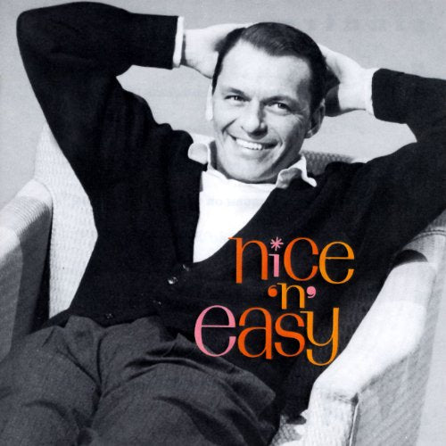 Frank Sinatra album cover, black and white portrait with red text.