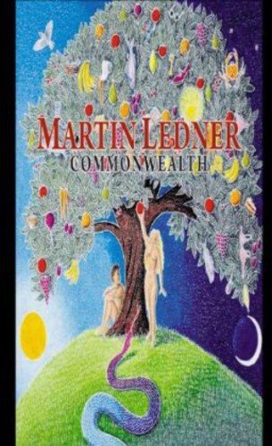 CD cover: Adam and Eve with a fruit-laden tree, sun and moon.